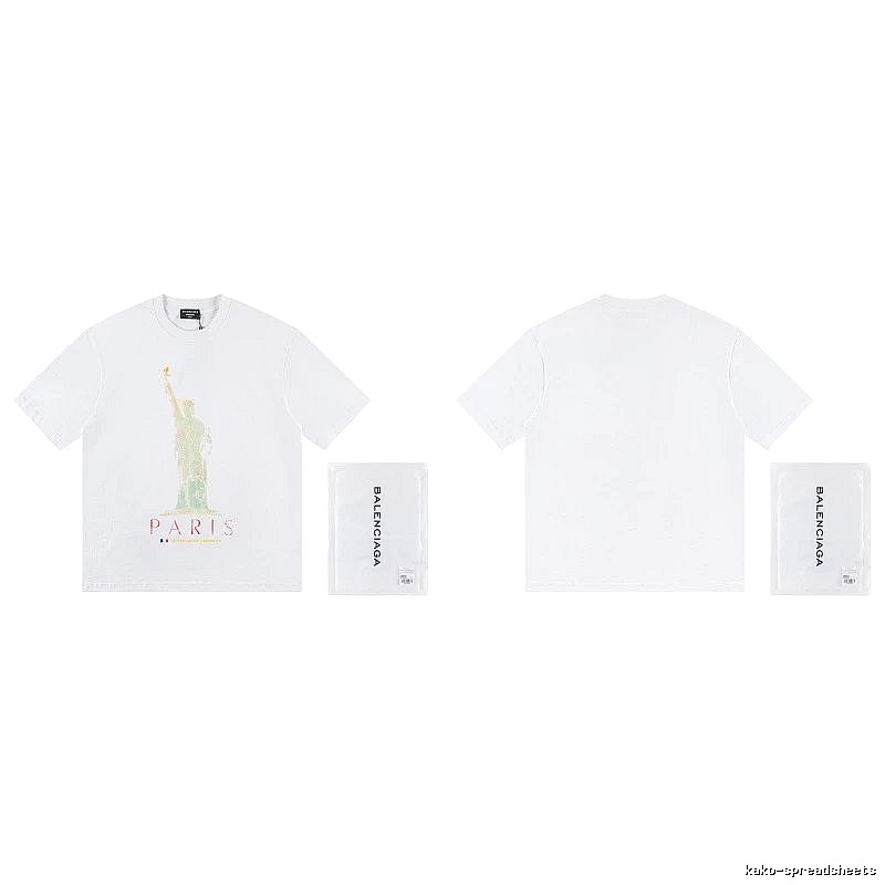 Balenciaga Trendy White T-shirt with Statue of Liberty Print