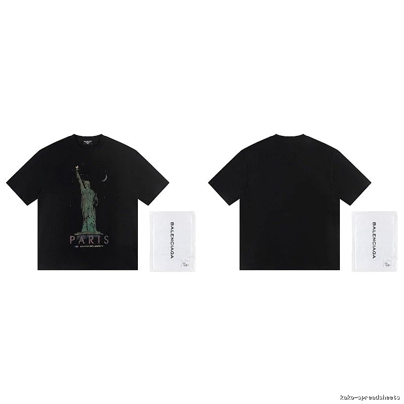 Balenciaga Vintage Style Statue of Liberty Black T-Shirt
