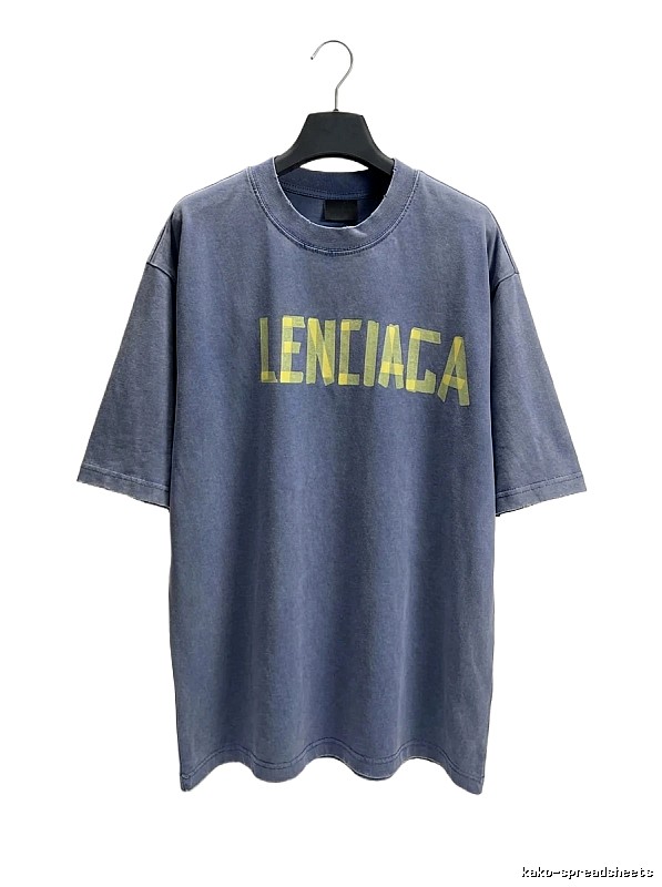 Balenciaga's alphabetic style blue T-shirt.