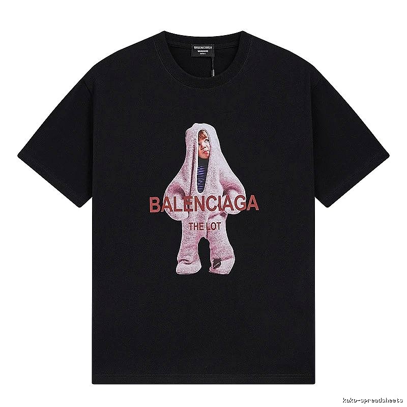 Balenciaga's childlike black T-shirt.