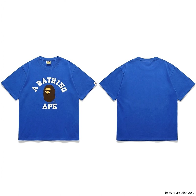 Bape Ape Head Simple Style Blue T-shirt
