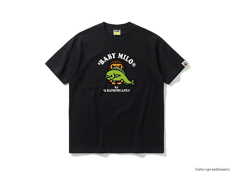 Bape BABY MILO Cartoon Style Black T-shirt