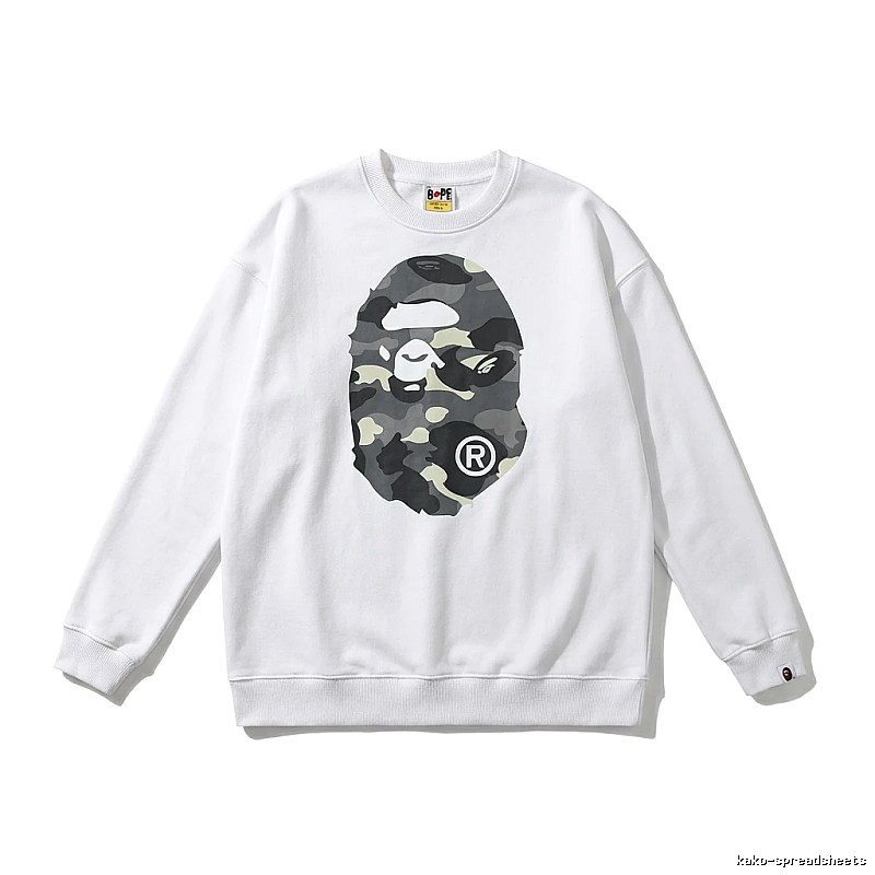 Bape Camouflage Ape Face White Sweatshirt