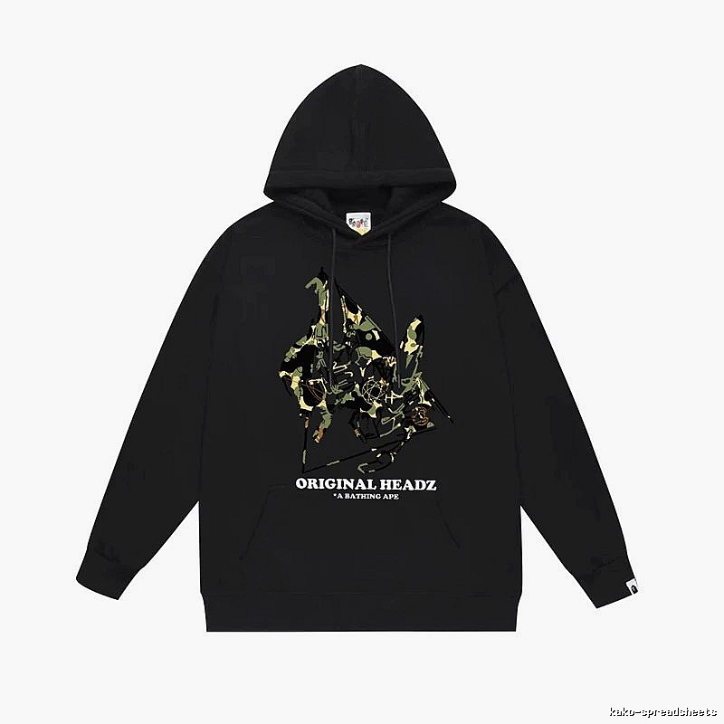 Bape camouflage-style black hoodie