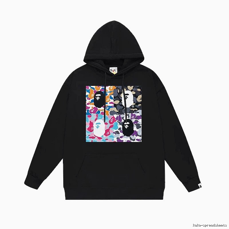 Bape camouflage-style black hoodie