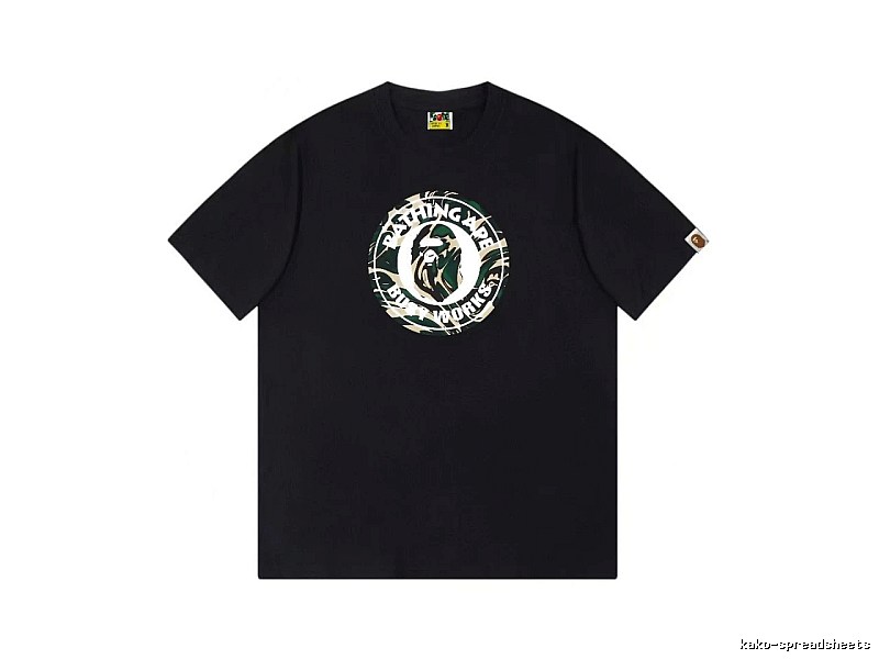 Bape camouflage style black T-shirt