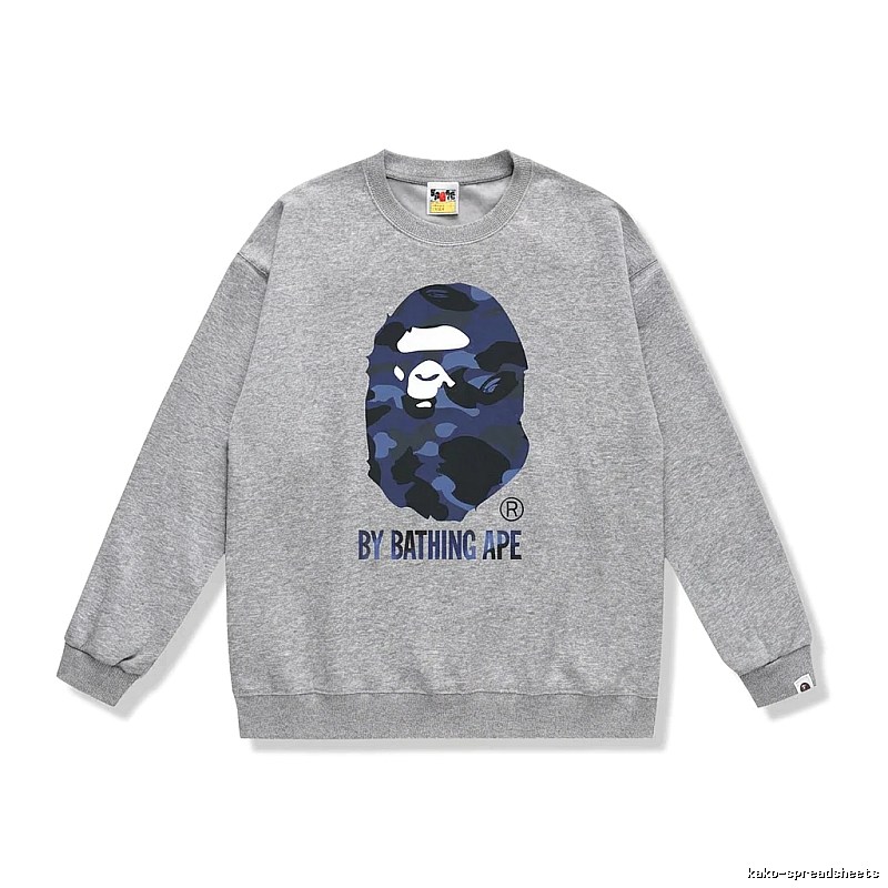 Bape camouflage-style gray sweatshirt