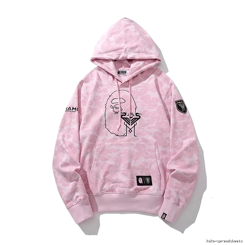 Bape camouflage-style pink hoodie