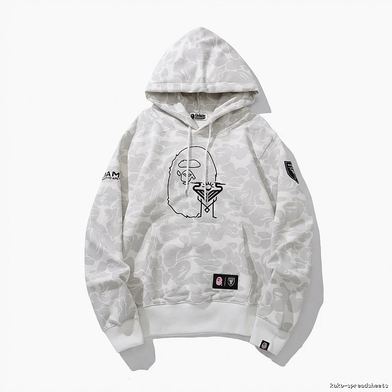 Bape camouflage style white hoodie