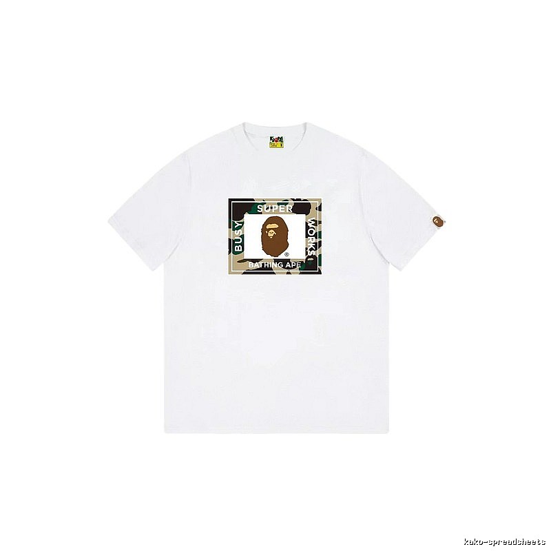 Bape camouflage-style white T-shirt