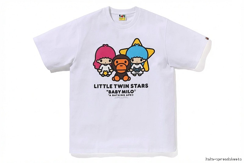 Bape cartoon and childlike white T-shirt