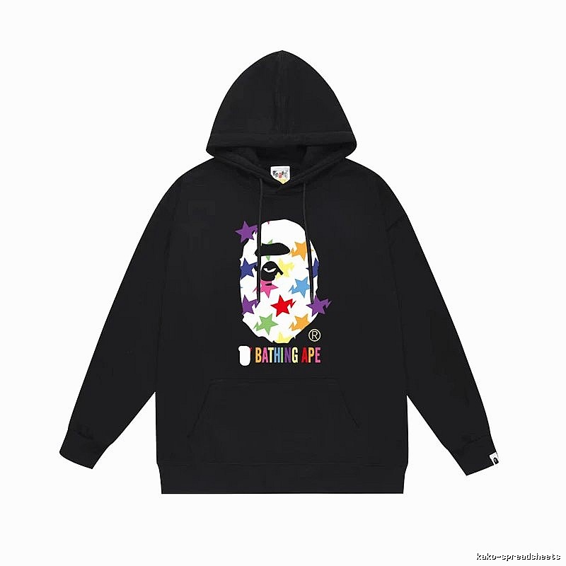 Bape Colorful Alien Style Black Hoodie