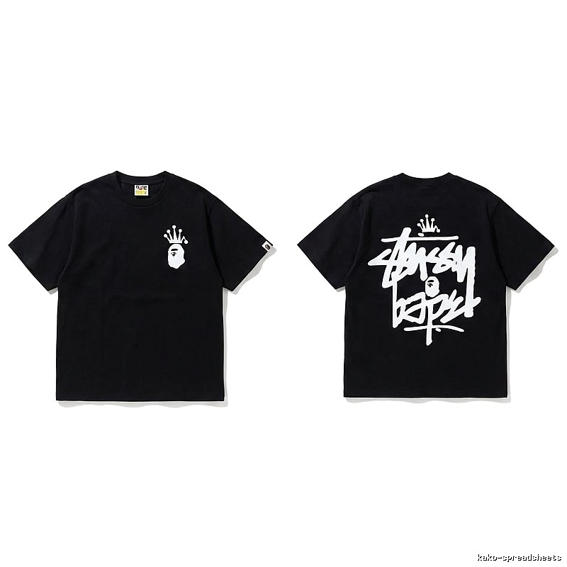 Bape Crown Graffiti Style Short-Sleeve Shirt