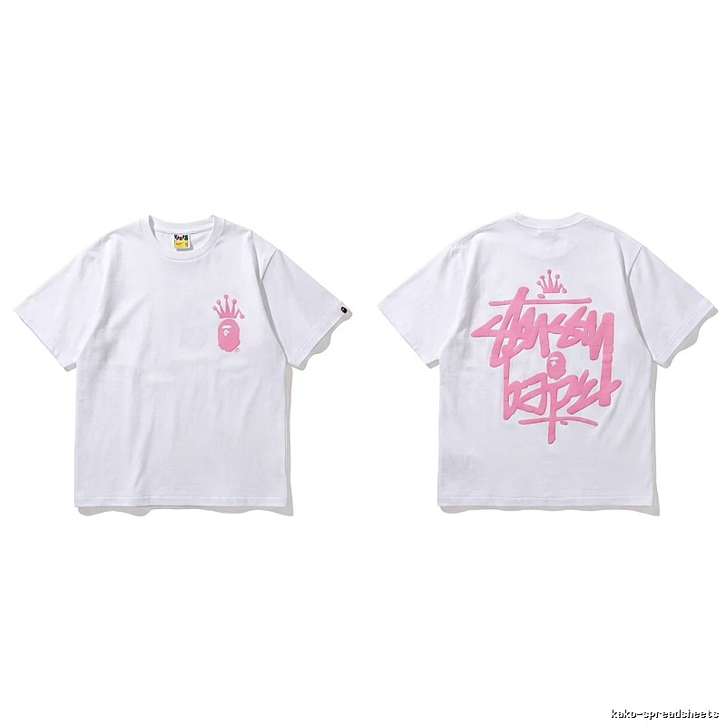 Bape Crown Graffiti Style White T-shirt