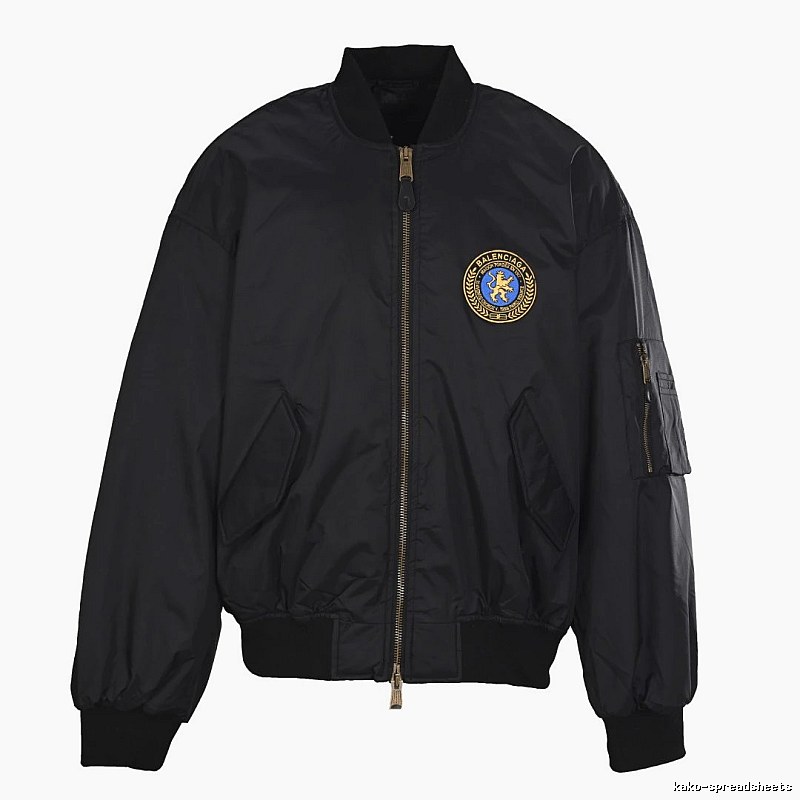 Black C.P. Badge Bomber Jacket for travel