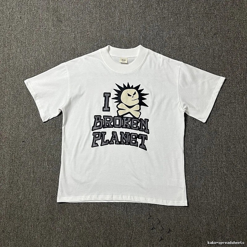 Broken Planet Classic Graphic T-shirt White Cotton Bold for Daily Styling