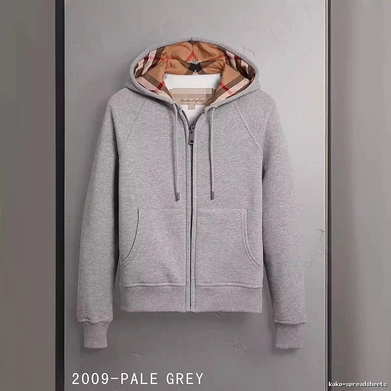 Burberry Casual Zip hoodie Gray Zip Check for Streetwear Looks