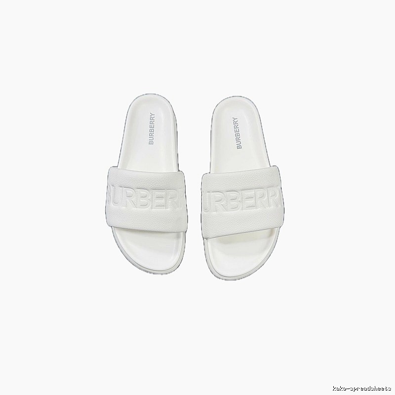 Burberry Embossed Minimalist Style White Slides