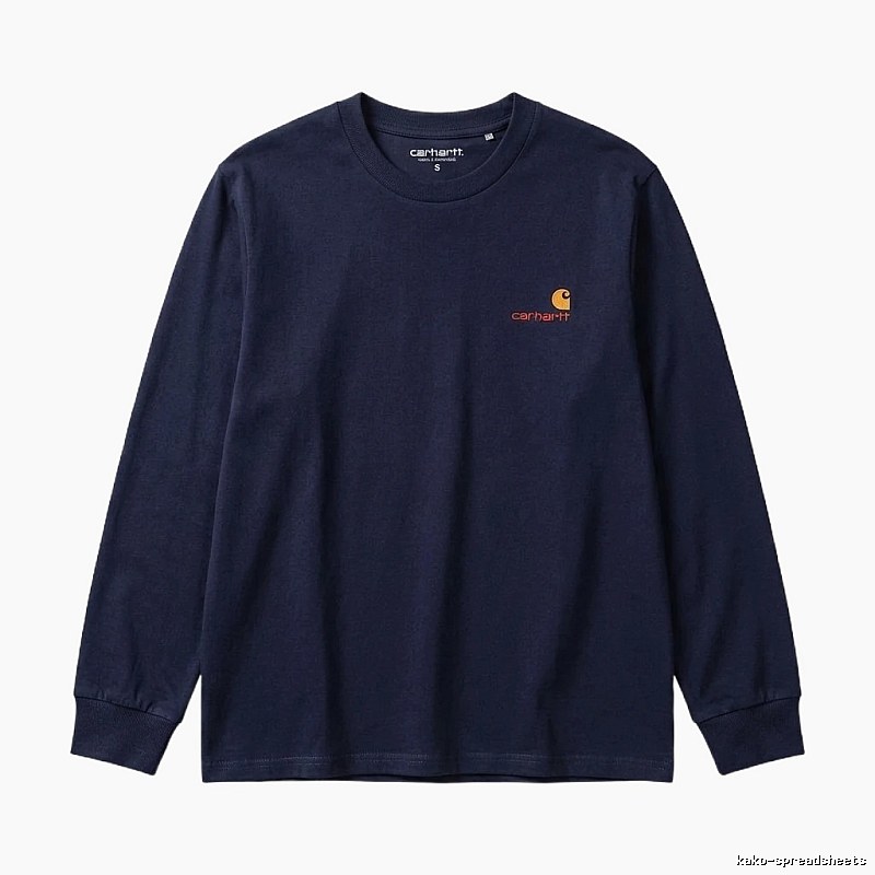 Carhartt basic simple style navy long-sleeve
