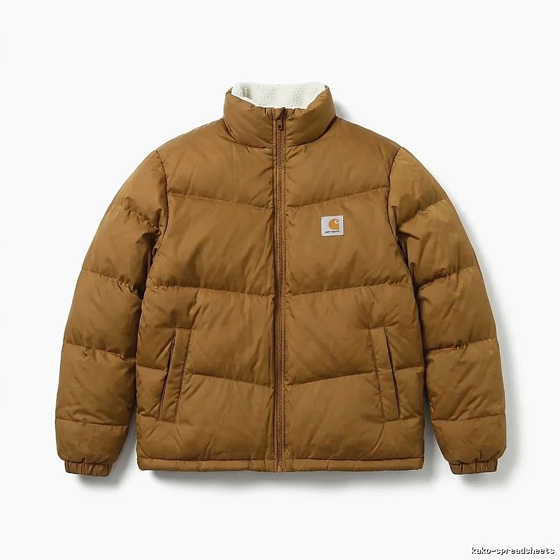 Carhartt workwear style khaki cotton-padded jacket