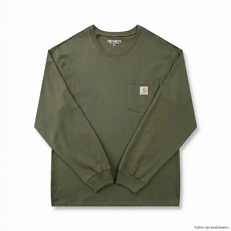 Carhartt workwear style olive green long-sleeve