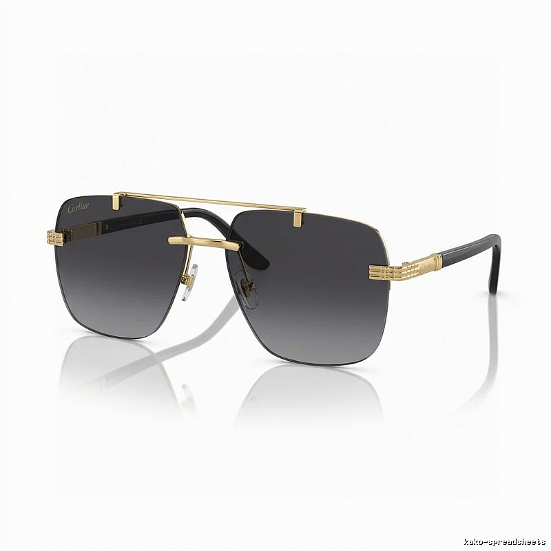Cartier Trendy Cool Black Gold Sunglasses