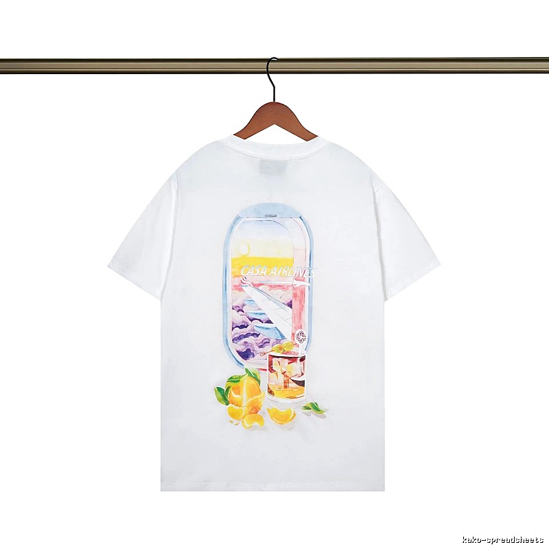 Casablanca Aviation Series Trendy Brand White T-shirt