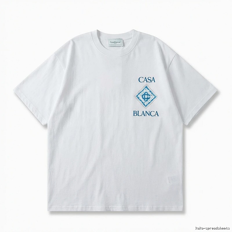 Casablanca Blue and White Minimalist Style T-shirt