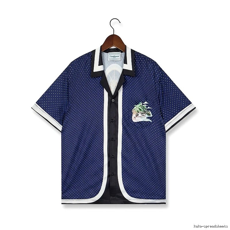 Casablanca polka dot retro blue shirt