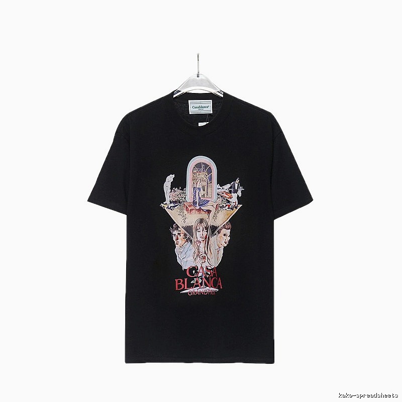 Casablanca Printed Trendy Black T-shirt