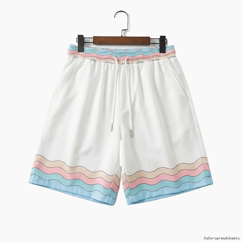 Casablanca Wave Pattern Casual White Shorts