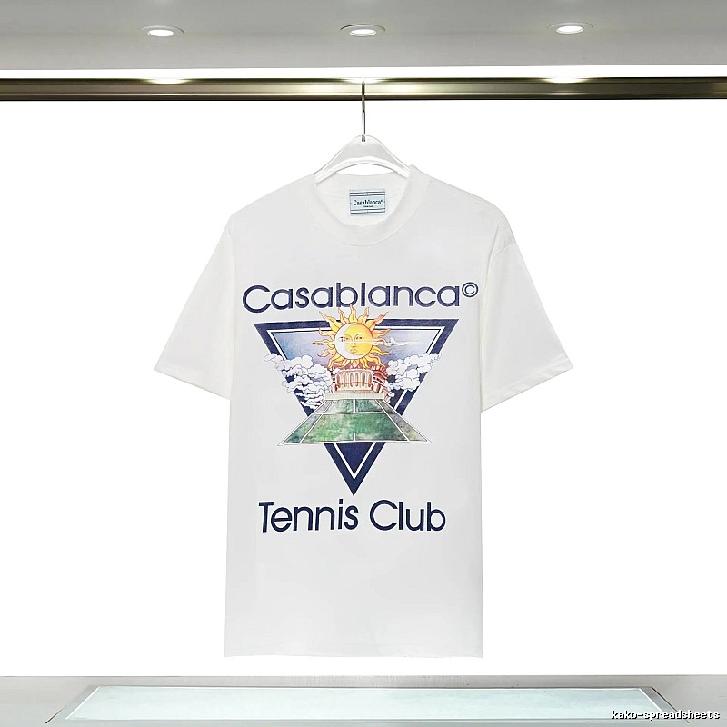 Casablanca White T-shirt with Sun Print