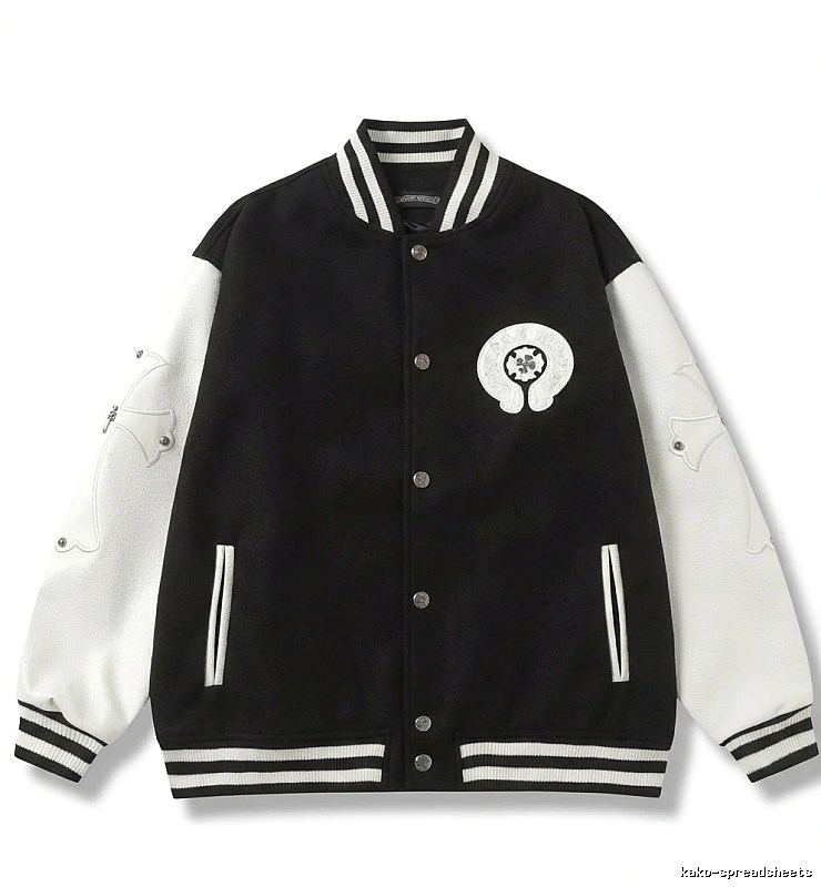 Chrome Hearts Baseball Style Black and White Jacket