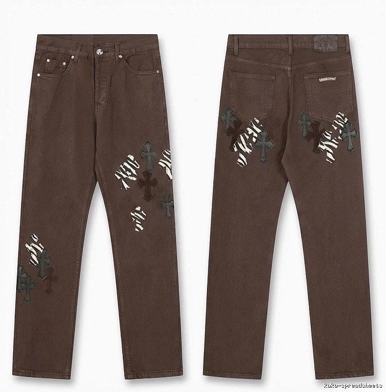 Chrome Hearts Cross Dark Style Brown Pants