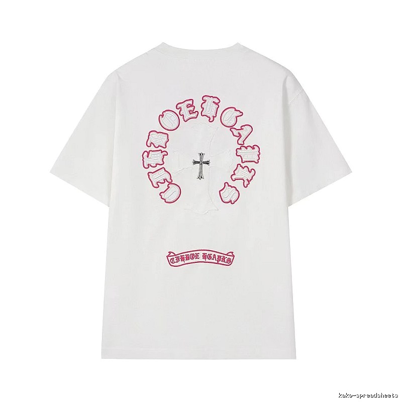 Chrome Hearts Cross Embroidered Street Style White T-Shirt