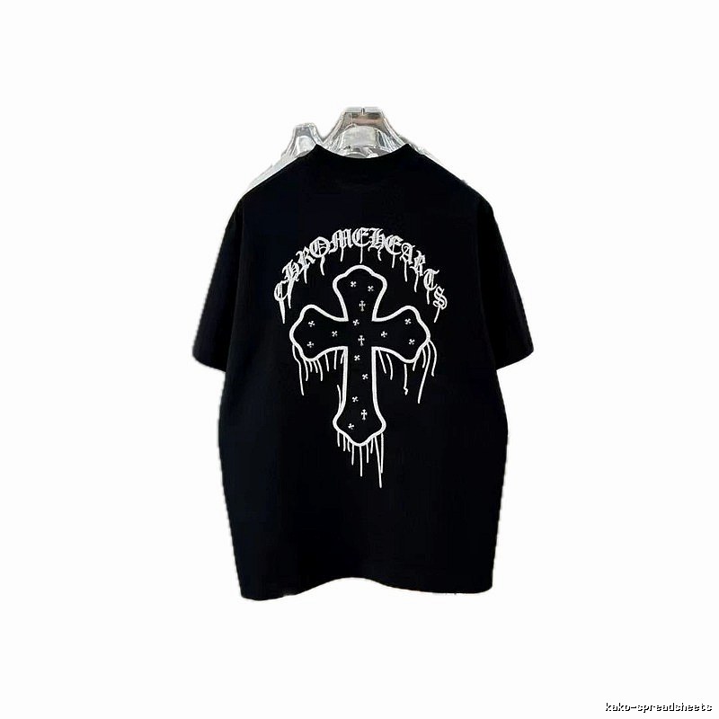 Chrome Hearts Cross Embroidery Street Style Black T-Shirt