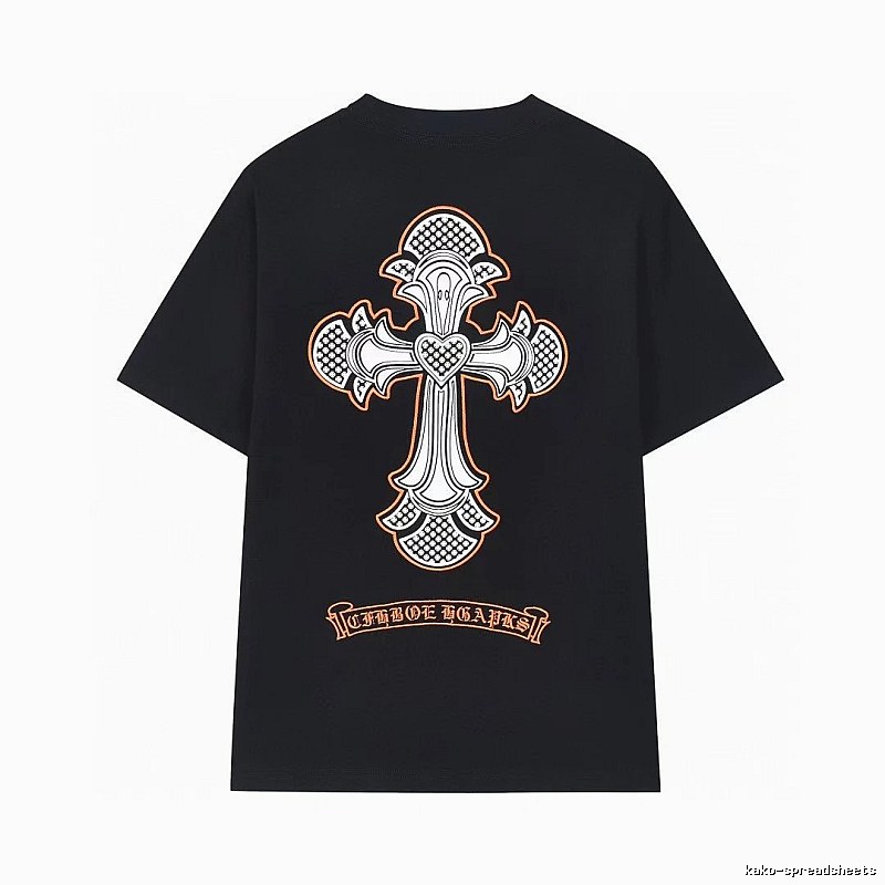 Chrome Hearts Cross Gothic Style Black Short-sleeve T-shirt