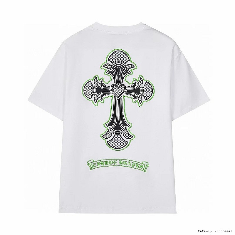 Chrome Hearts Cross Print Street Style White T-Shirt