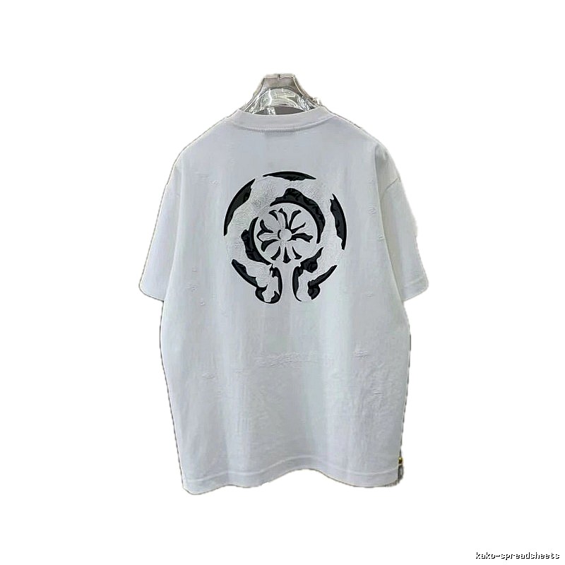 Chrome Hearts Cross Print Street Style White T-Shirt
