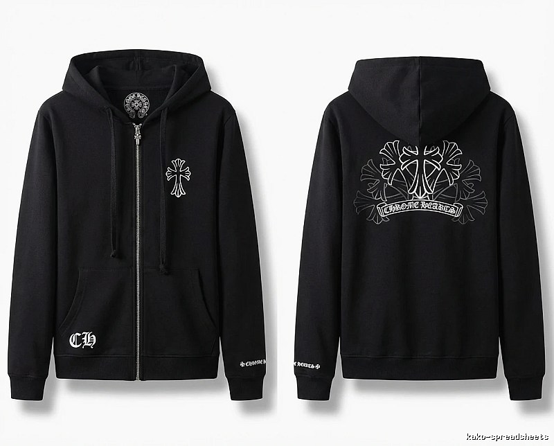 Chrome Hearts Cross Print Style Black Sweatshirt