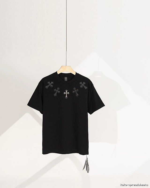 Chrome Hearts Gothic Style Cross Patch Black T-Shirt