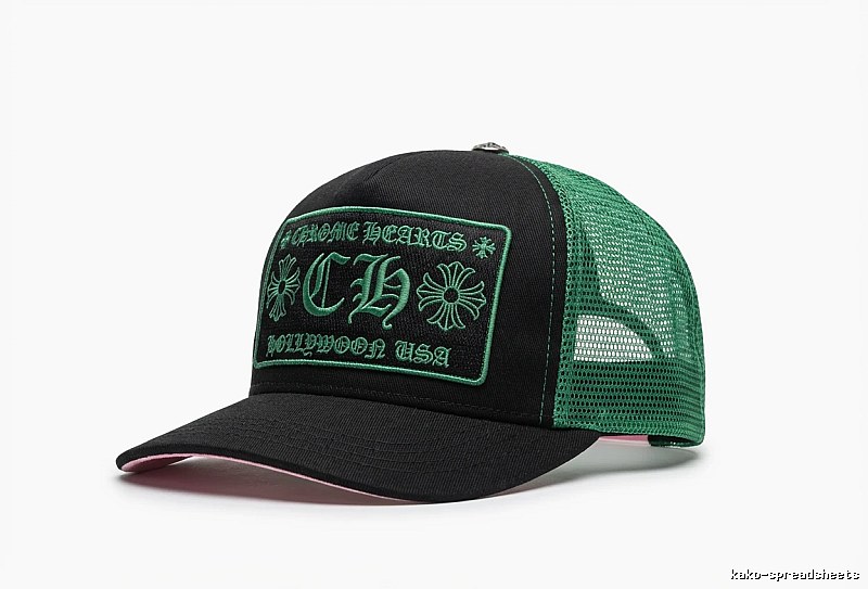 Chrome Hearts Green and Black Trendy Baseball Cap