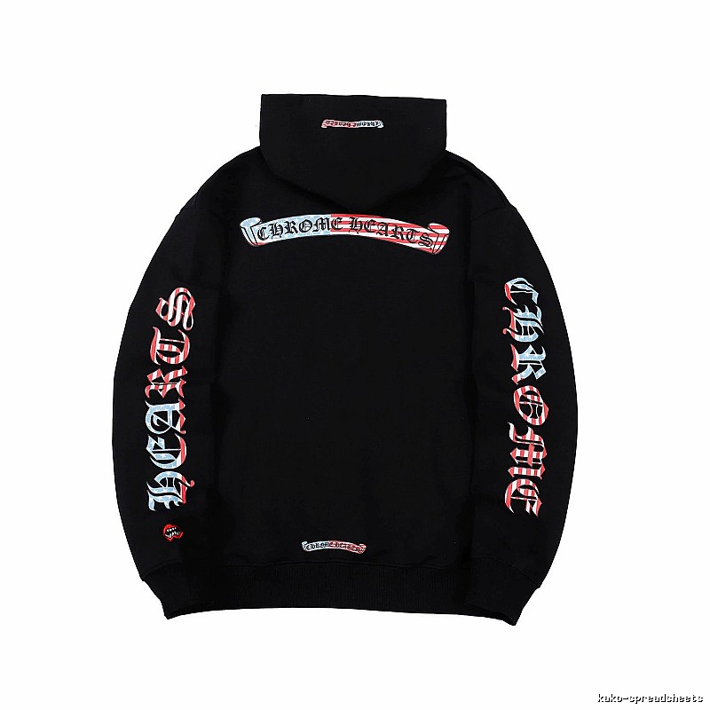 Chrome Hearts Relaxed Cross graphic hoodie Black Blue Cross with Designer-Inspired Detail