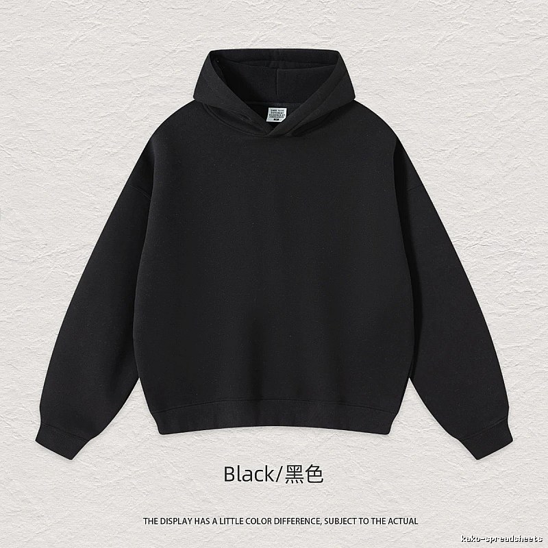 Classic Blank pullover hoodie Black Minimal A for Daily Styling