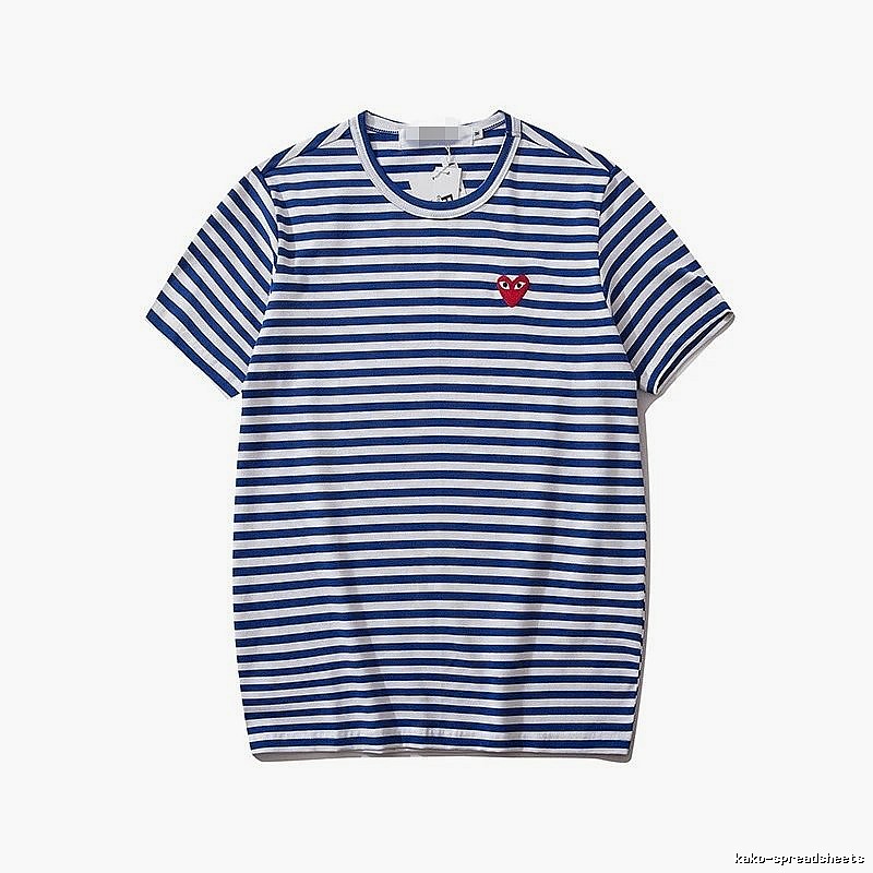 Comme des Garcons PLAY 2021-94 Blue Style 2194 Heart Logo T-Shirt Modern Fit