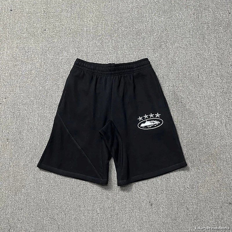Corteiz five-star pattern black shorts