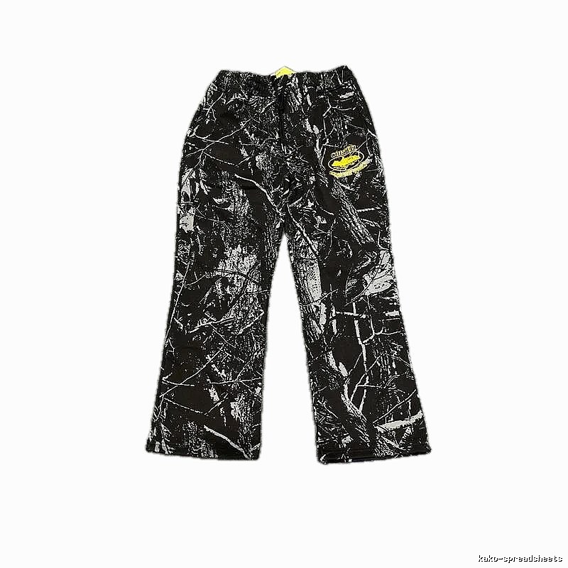 Corteiz graffiti-style black long trousers