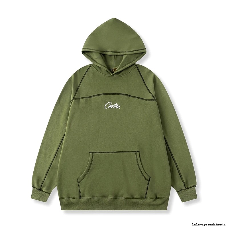 Corteiz minimalist style olive green sweatshirt