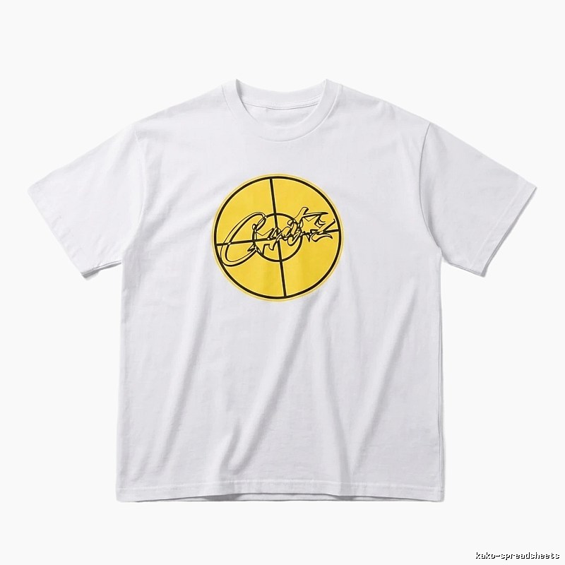 Corteiz Yellow Bullseye Trendy Cool White T-shirt