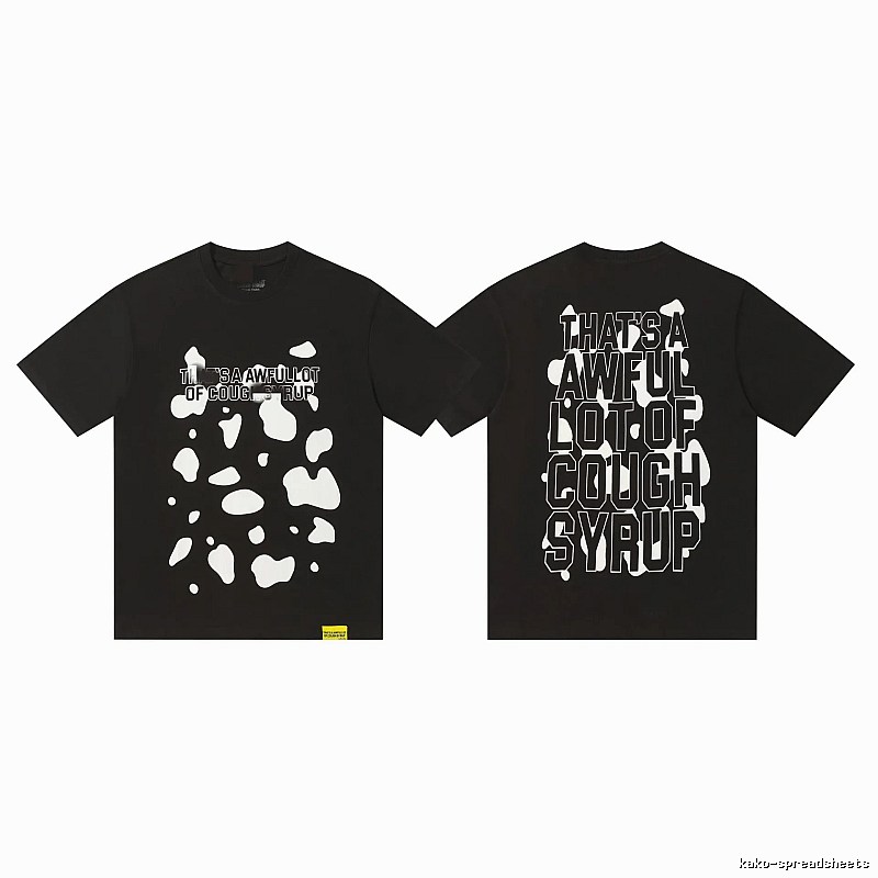COUGH SYRUP Printed Street Style Black Short Sleeve T-shirt